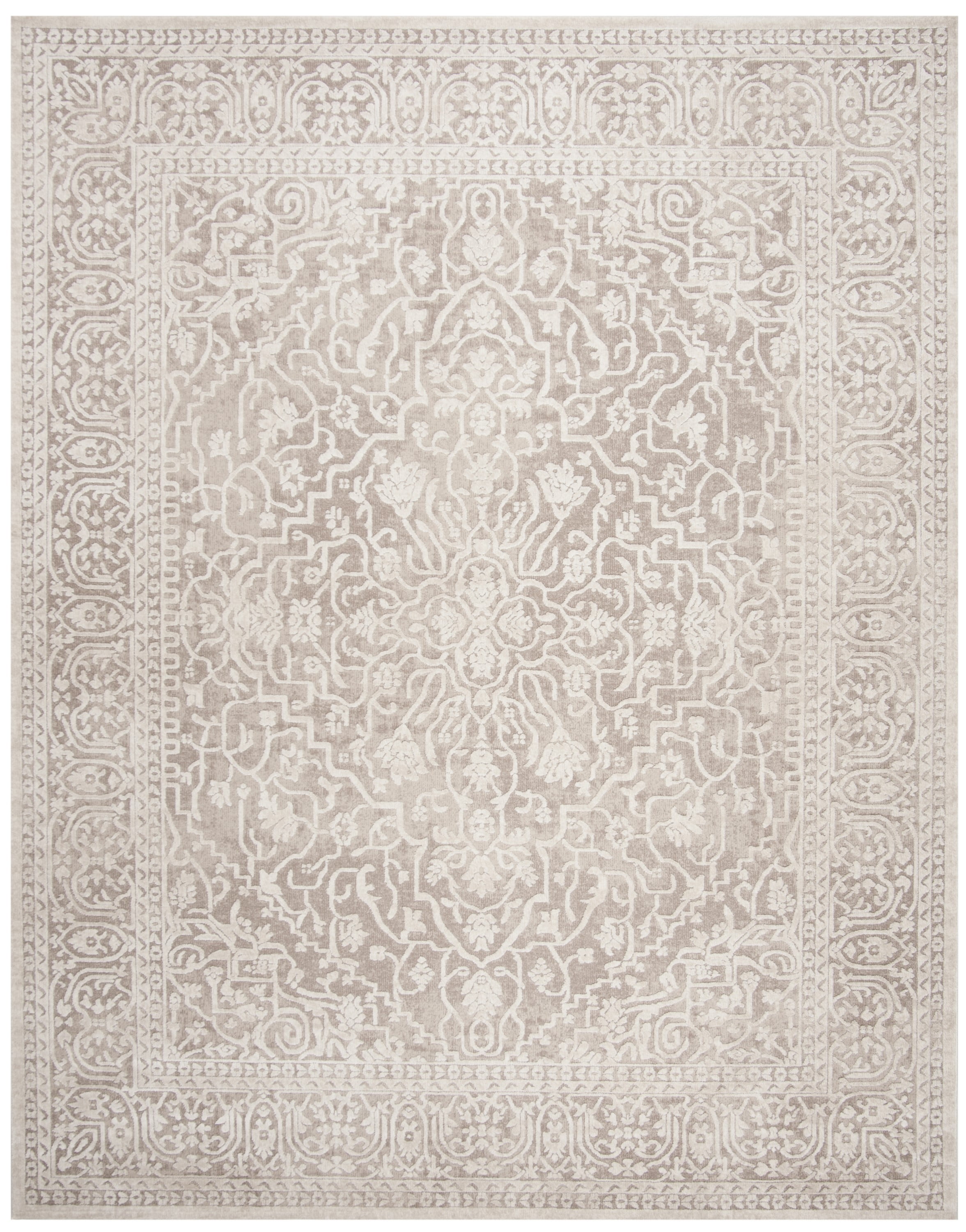 Elegant Floral Essence Hand-Knotted Round Rug in Beige/Cream
