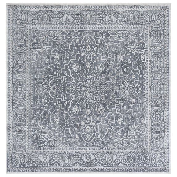 SAFAVIEH Reflection Dolkar Oriental Area Rug, Dark Grey/Cream, 5' x 5' Square