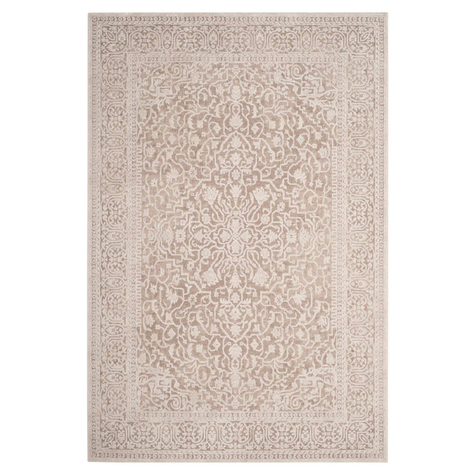 Elegance Reflection Vintage Beige & Cream 6'7" Round Synthetic Area Rug