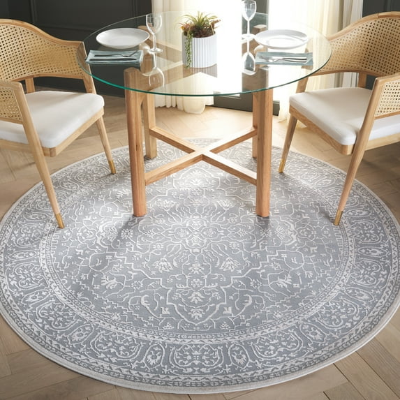 Safavieh Reflection Dolkar Oriental Area Rug, Light Gray/Cream, 3' x 3' Round