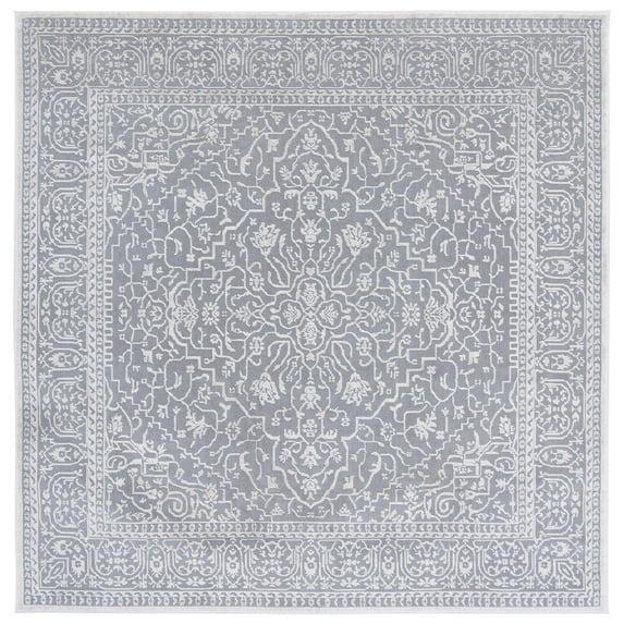 SAFAVIEH Reflection Dolkar Oriental Area Rug, Light Grey/Cream, 8' x 8' Square
