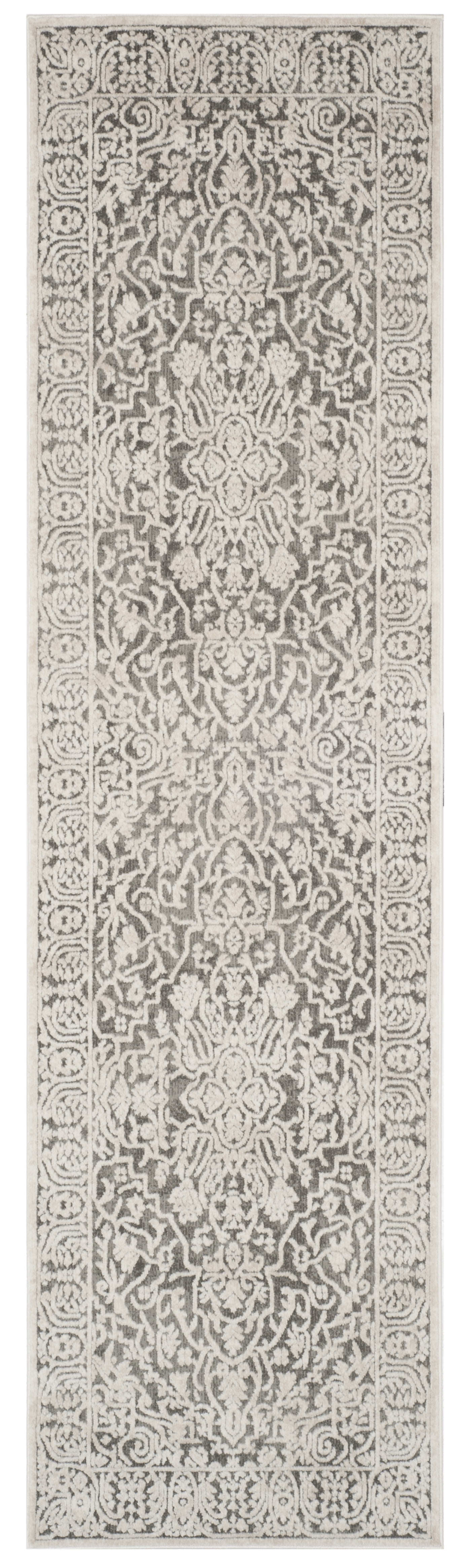 SAFAVIEH Reflection Dolkar Traditional Runner Rug, Dark Grey/Cream, 2'3