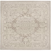 SAFAVIEH Reflection Sophia Traditional Area Rug, Beige/Cream, 3' x 3' Square