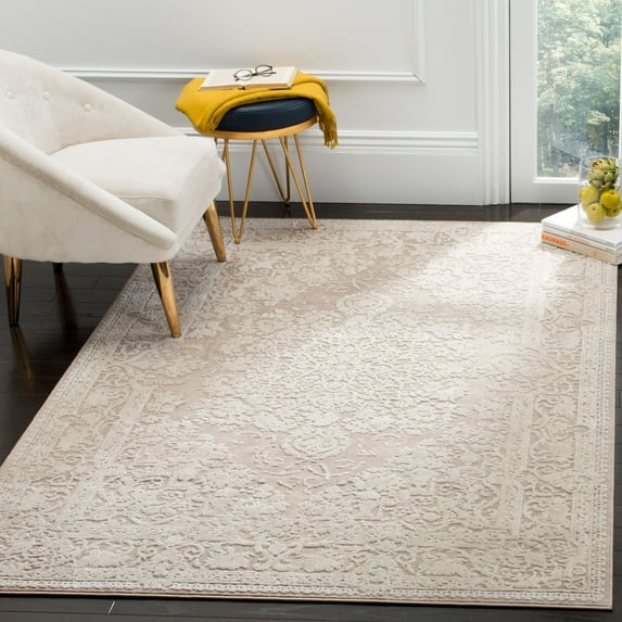 SAFAVIEH Reflection Sophia Traditional Area Rug, Beige/Cream, 5' x 5' Square