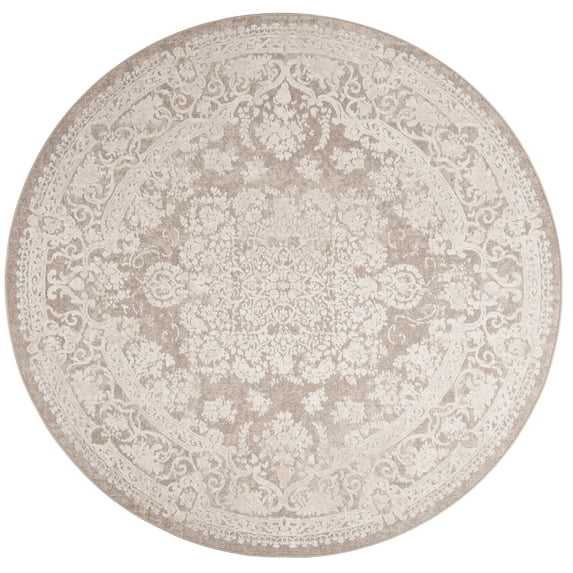 SAFAVIEH Reflection Sophia Traditional Area Rug, Beige/Cream, 8' x 8' Round