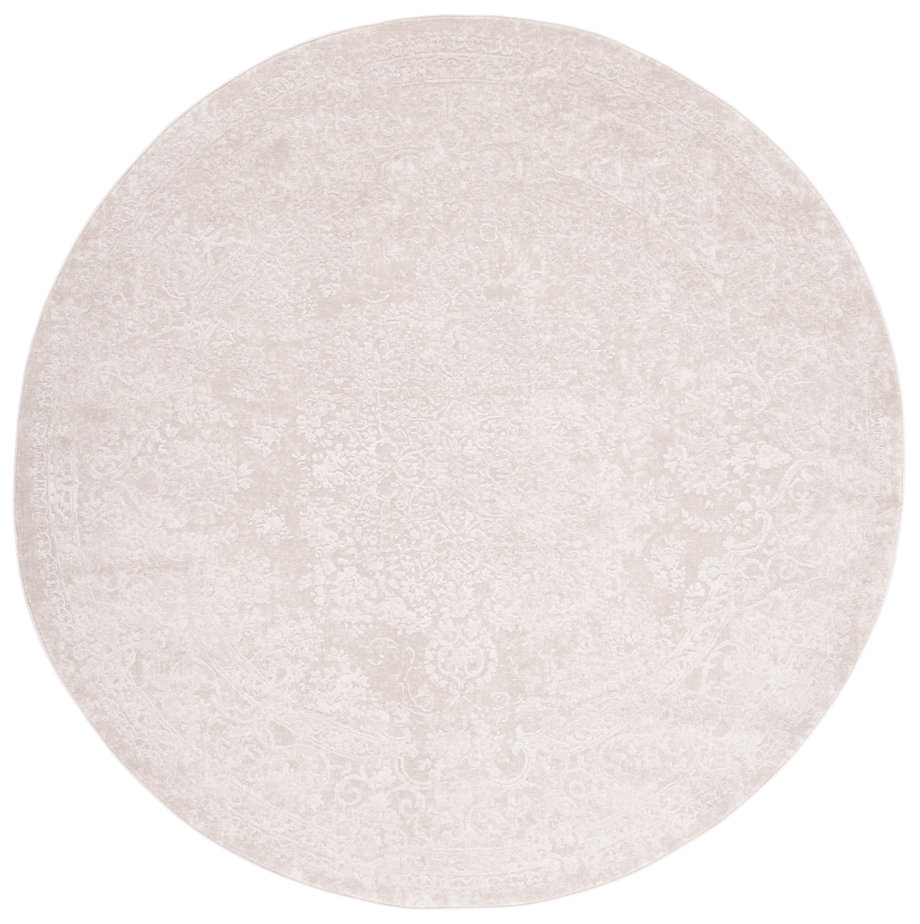 SAFAVIEH Reflection Sophia Traditional Area Rug, Cream/Ivory, 8' x 8' Round