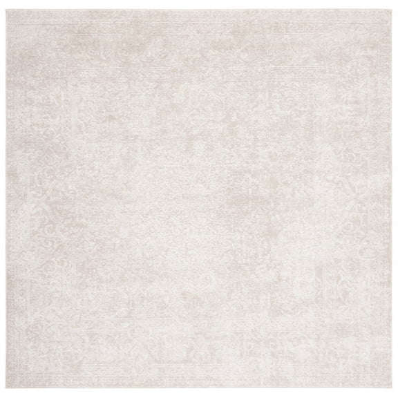 SAFAVIEH Reflection Sophia Traditional Area Rug, Cream/Ivory, 8' x 8' Square