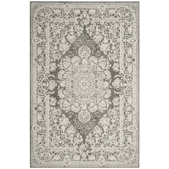 SAFAVIEH Reflection Sophia Traditional Area Rug, Dark Grey/Cream, 2'3" x 3'