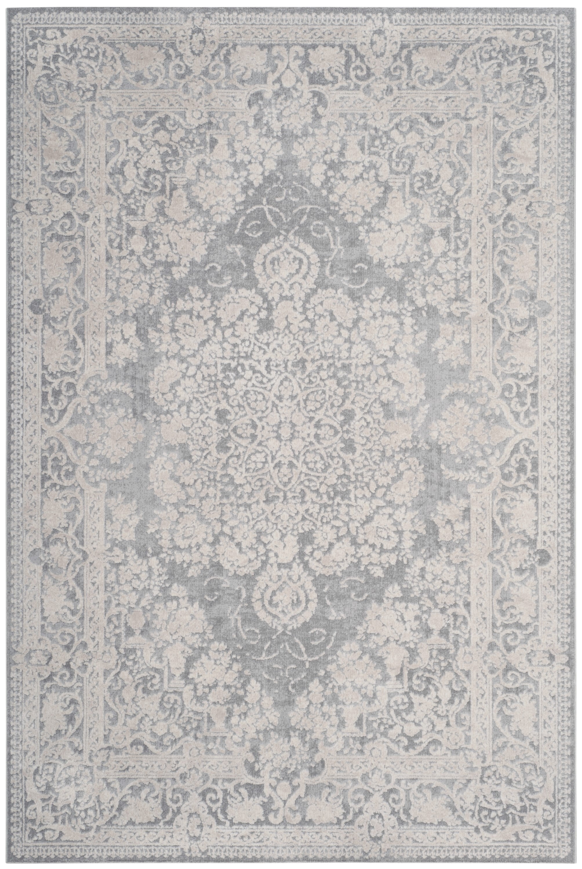 SAFAVIEH Reflection Sophia Traditional Area Rug, Light Grey/Cream, 2'3" x 4'