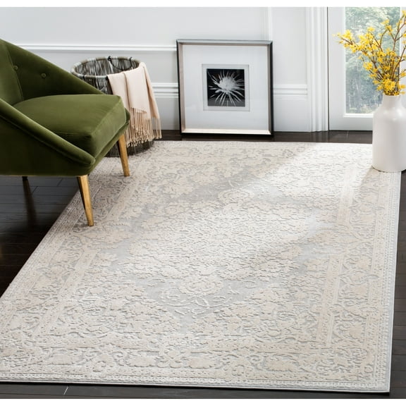 SAFAVIEH Reflection Sophia Traditional Area Rug, Light Grey/Cream, 3' x 5'