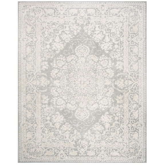 SAFAVIEH Reflection Sophia Traditional Area Rug, Light Grey/Cream, 9' x 12'