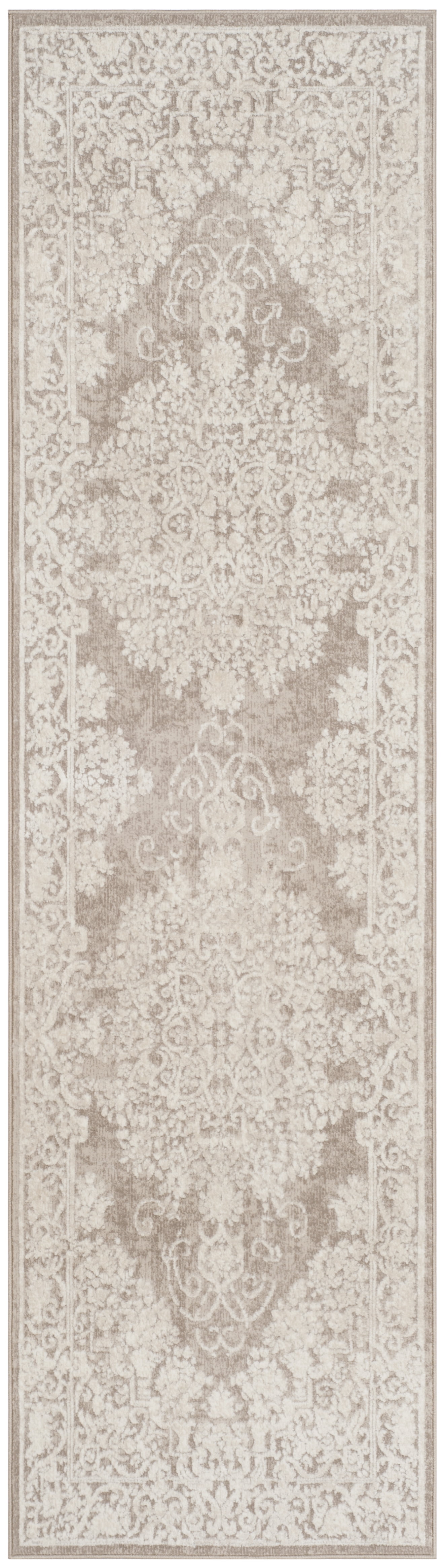 Safavieh 27" Beige & Cream Floral Synthetic Runner Rug