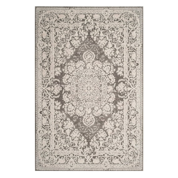 SAFAVIEH Reflection Sophia Traditional Runner Rug, Dark Grey/Cream, 2'3" x 8'