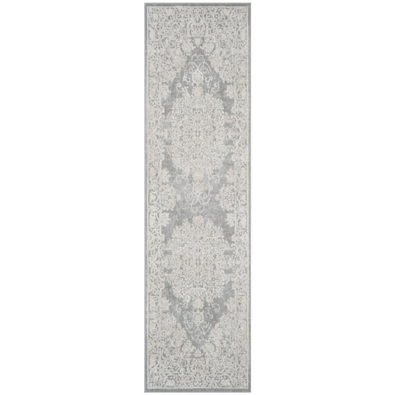 SAFAVIEH Reflection Sophia Traditional Runner Rug, Light Grey/Cream, 2'3" x 8'