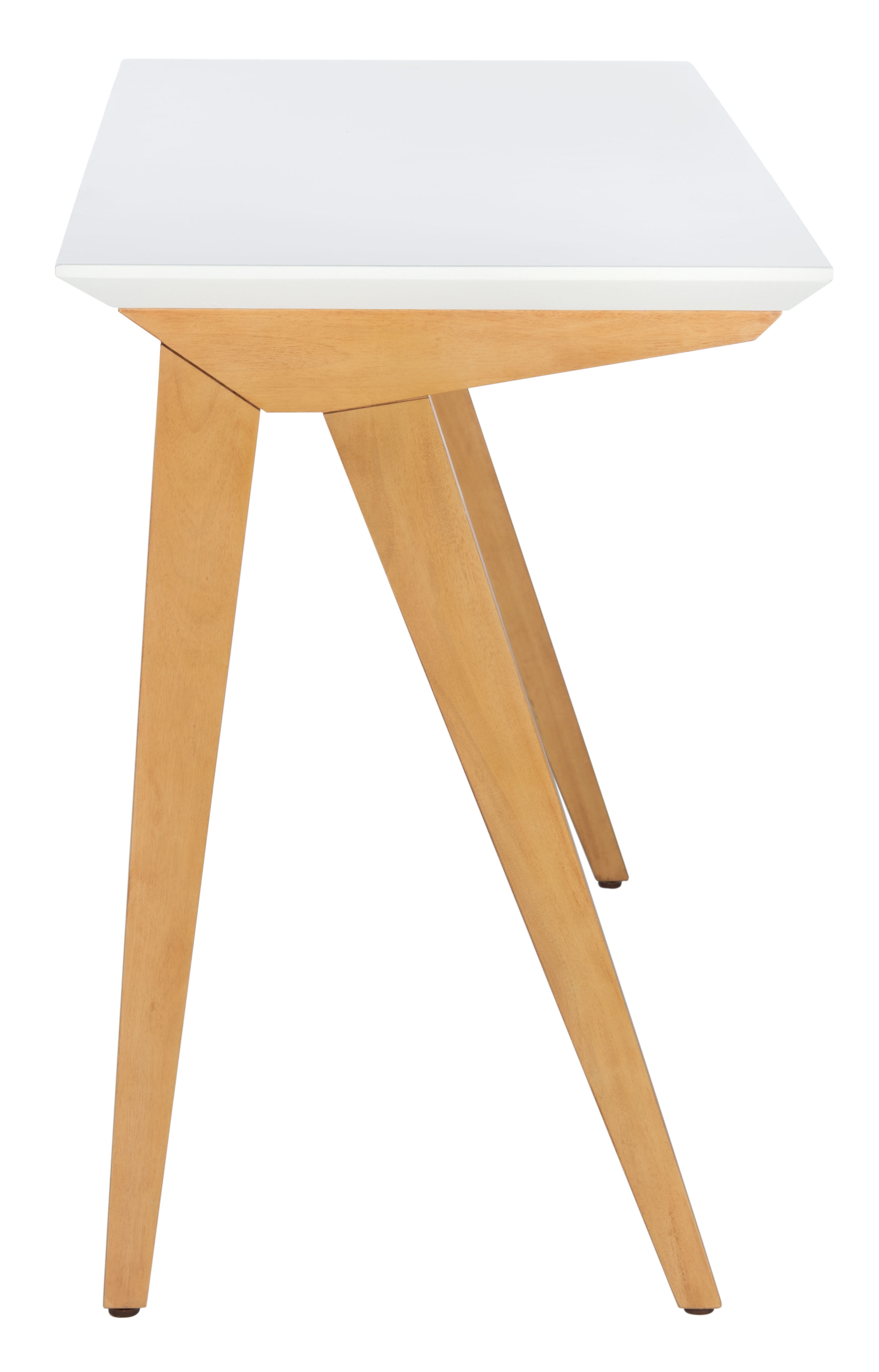 Asymmetrical Oak and White A-Frame Industrial Chic Desk