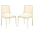 thumbnail image 1 of SAFAVIEH Reinhardt Rattan Dining Chair, White/White, Set of 2 (19 in. W x 17.5 in. D x 32 in. H), 1 of 14