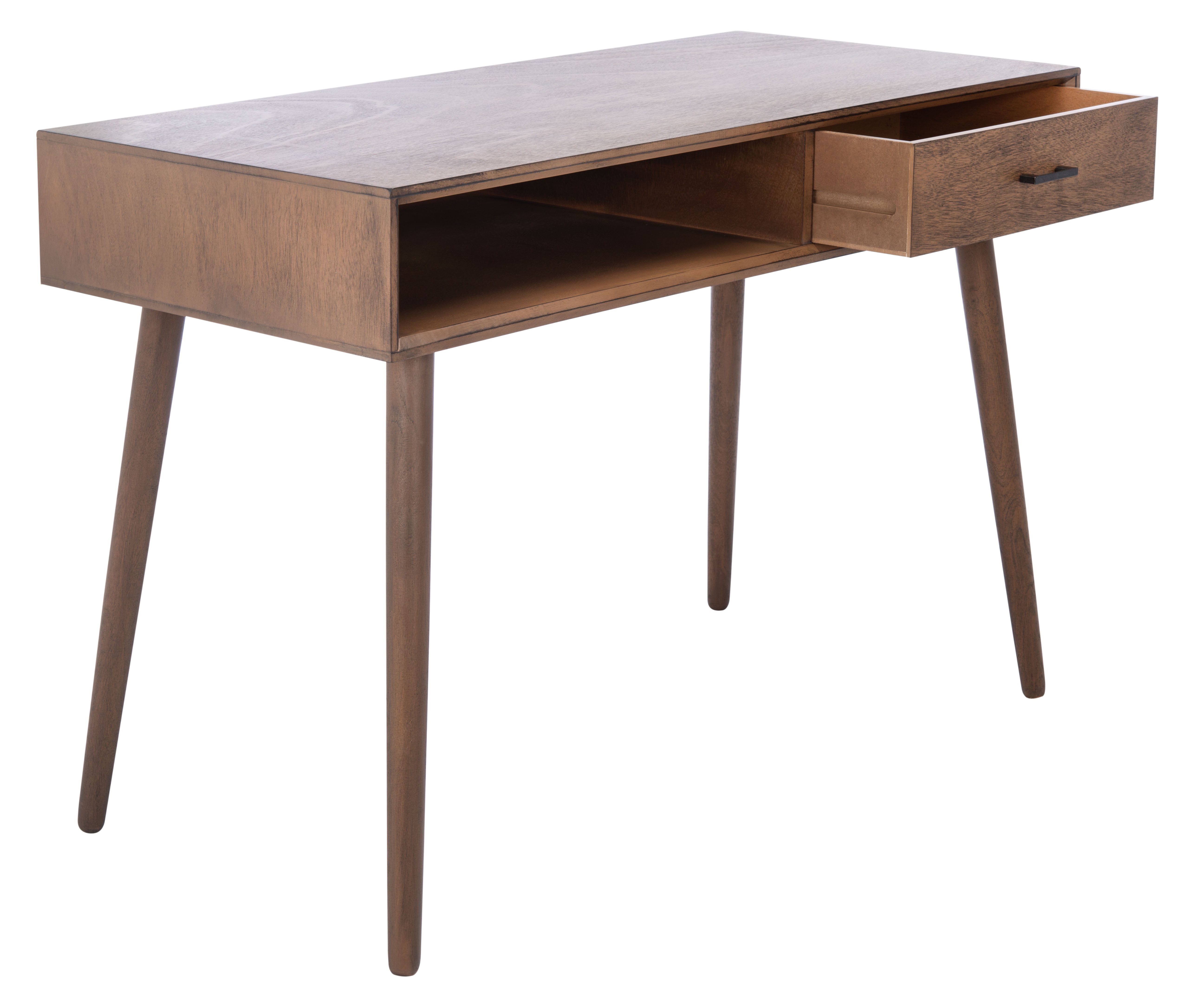 Remy Brown Mid-Century Wood Writing Desk with Drawer