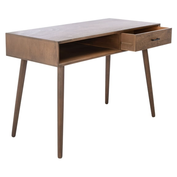 SAFAVIEH Remy Mid-Century 1 Drawer Writing Desk, Brown
