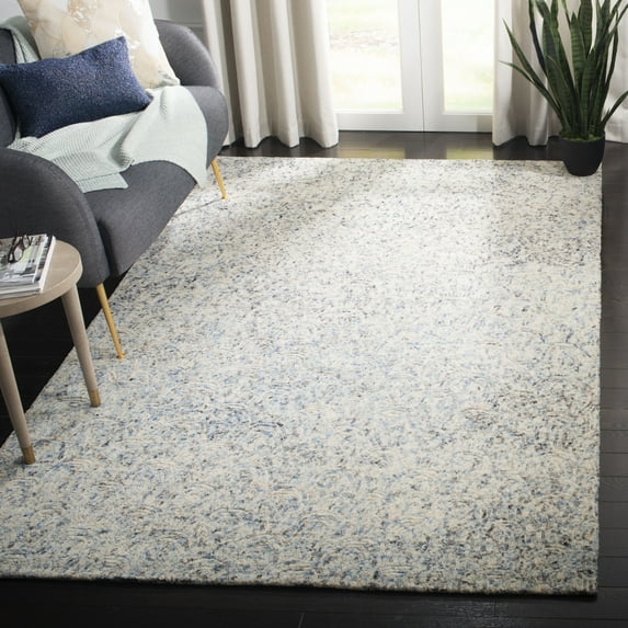 SAFAVIEH Renaissance Torma Abstract Wool Area Rug, Blue/Ivory, 6' x 9'