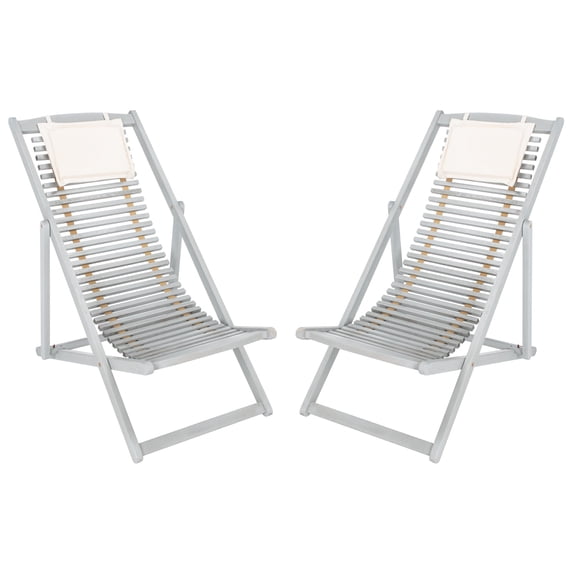 SAFAVIEH Rendi Relax Chair With Pillow, Grey/Beige, Set of 2