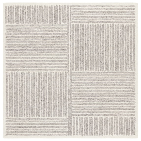 SAFAVIEH Renewal Charnette Geometric Area Rug, Gray/Ivory, 6' x 6' Square
