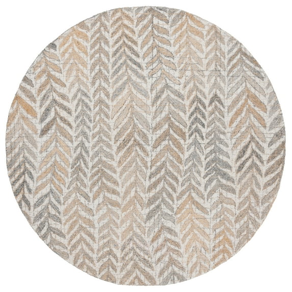 SAFAVIEH Renewal Dennis Chevron Area Rug, Beige/Gray, 6' x 6' Round