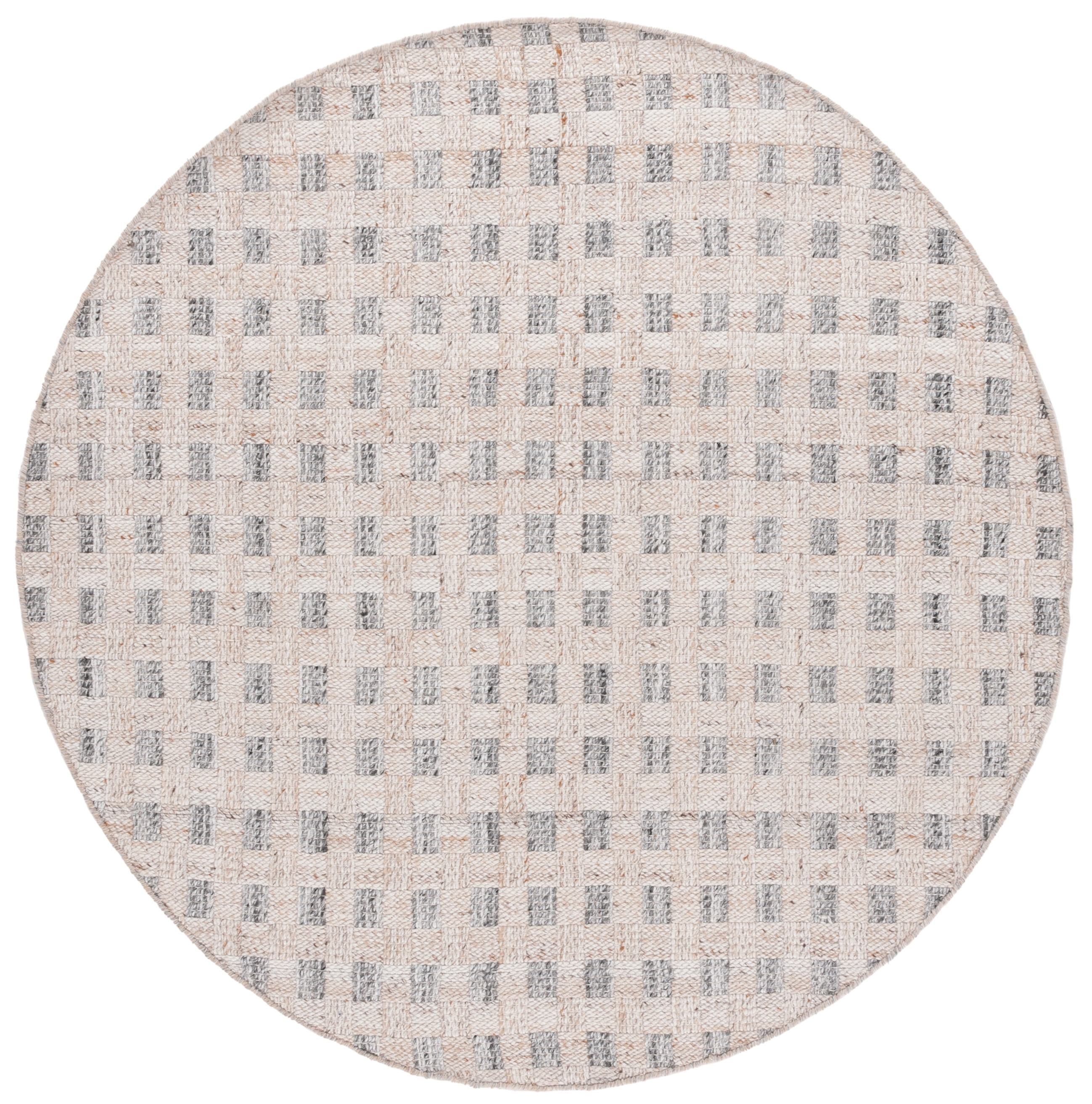 SAFAVIEH Renewal Devrim Geometric Area Rug, Ivory/Gray, 6' x 6' Round