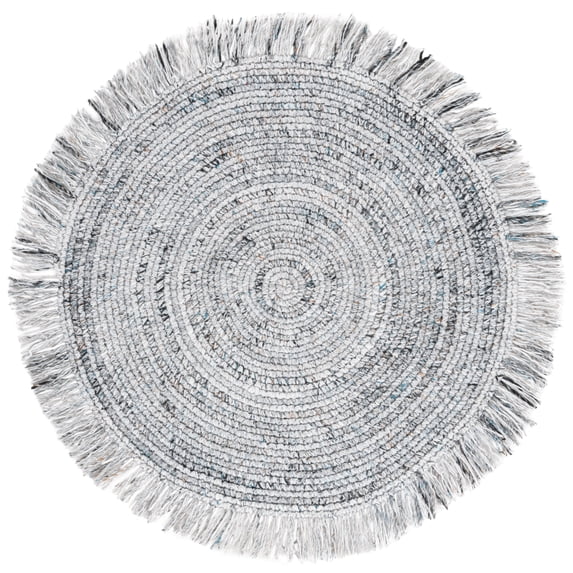 SAFAVIEH Renewal Donelle Solid Area Rug, Ivory/Black, 3' x 3' Round