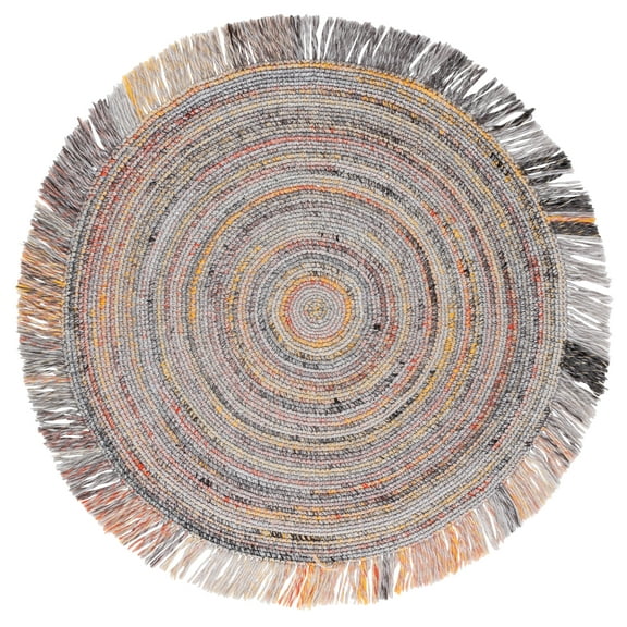 SAFAVIEH Renewal Donelle Solid Area Rug, Orange/Grey, 5' x 5' Round