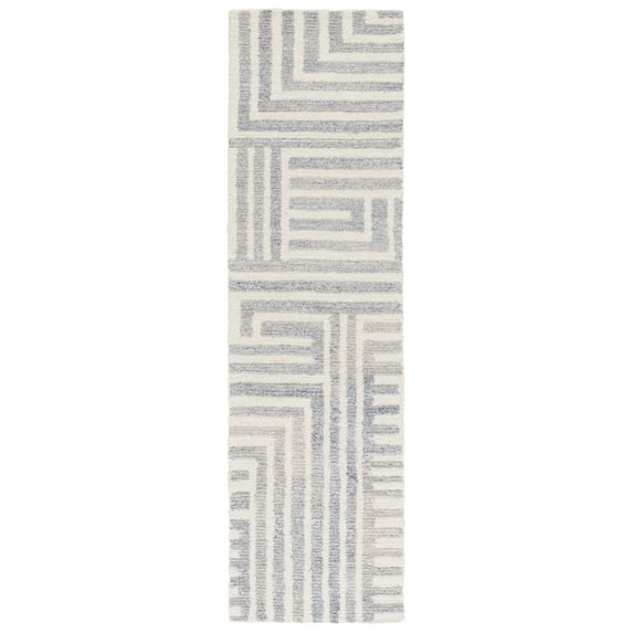 SAFAVIEH Renewal Dzvonko Geometric Runner Rug, Blue/Ivory, 2'3" x 8'