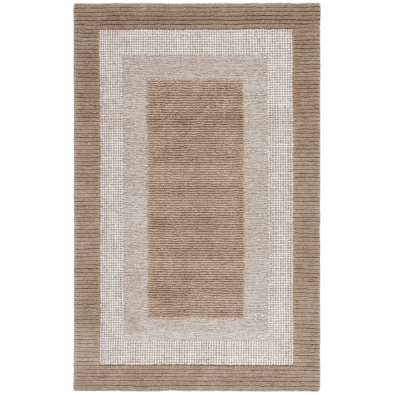 SAFAVIEH Renewal Gale Bordered Area Rug, Brown/Ivory, 4' x 6'