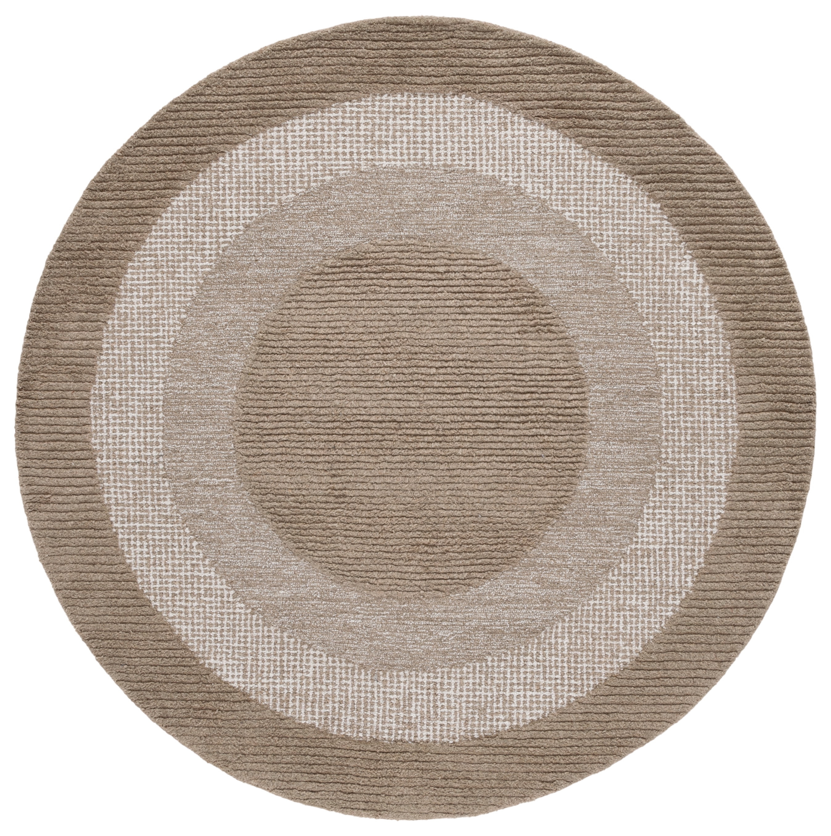 SAFAVIEH Renewal Gale Bordered Area Rug, Brown/Ivory, 6' x 6' Round