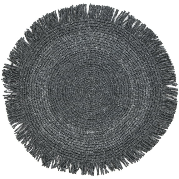 SAFAVIEH Renewal Issam Solid Area Rug, Black, 4' x 4' Round