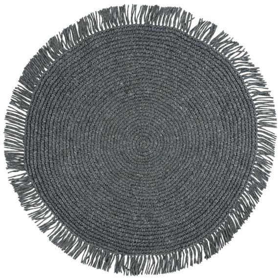 SAFAVIEH Renewal Issam Solid Area Rug, Black, 5' x 5' Round