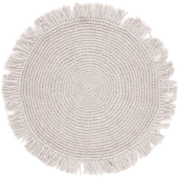 SAFAVIEH Renewal Issam Solid Area Rug, Light Beige, 3' x 3' Round
