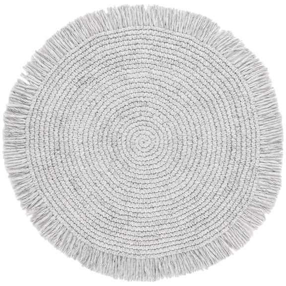 SAFAVIEH Renewal Issam Solid Area Rug, Light Grey, 3' x 3' Round