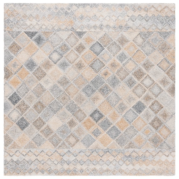 SAFAVIEH Renewal Linnaea Geometric Area Rug, Beige/Gray, 6' x 6' Square