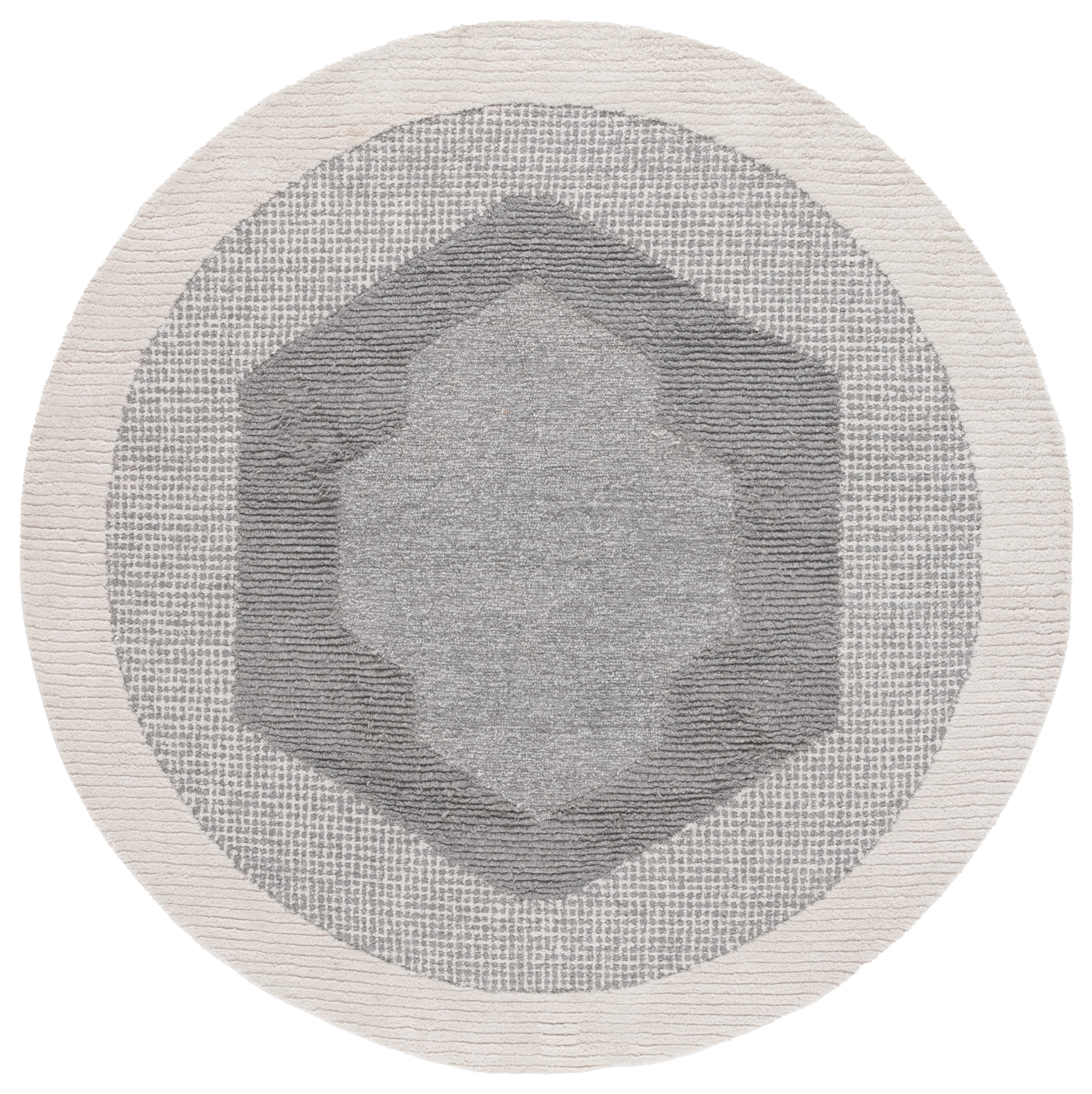 SAFAVIEH Renewal Ramona Medallion Area Rug, Dark Gray/Ivory, 6' x 6' Round