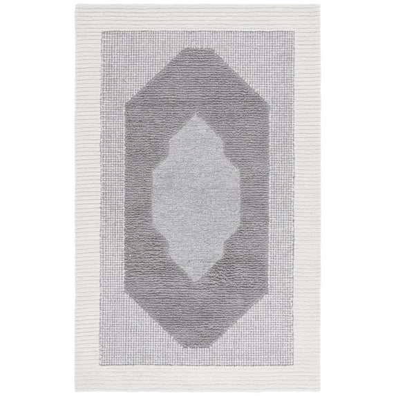 SAFAVIEH Renewal Ramona Medallion Area Rug, Dark Gray/Ivory, 6' x 9'