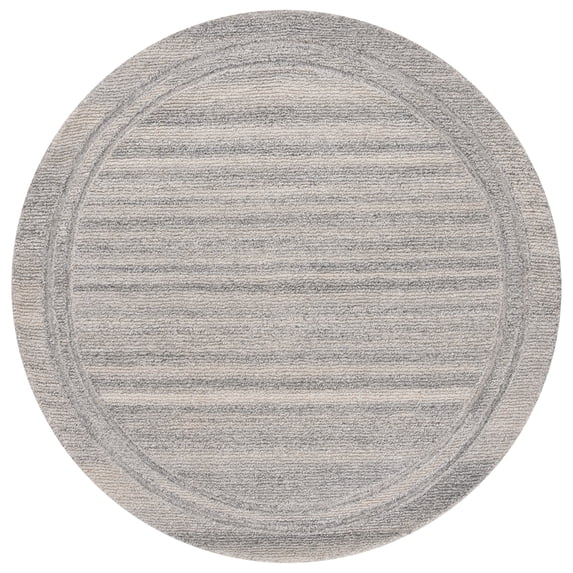 SAFAVIEH Renewal Rodina Striped Area Rug, Silver/Gray, 6' x 6' Round