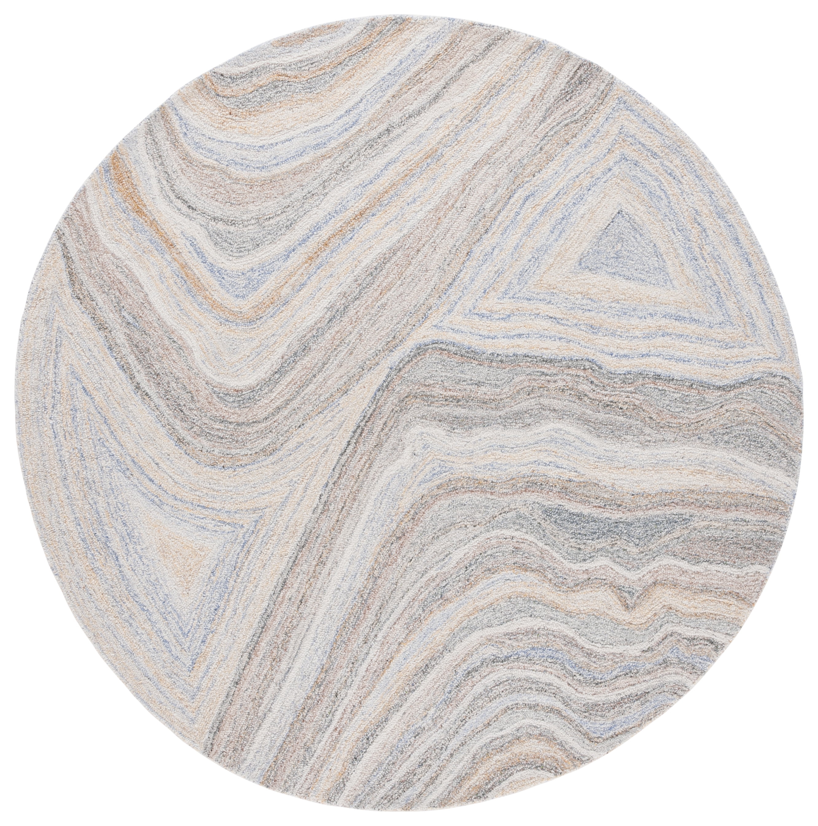 SAFAVIEH Renewal Rory Abstract Area Rug, Beige/Gray, 6' x 6' Round