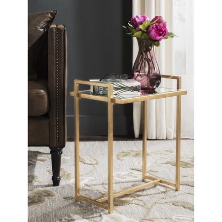 SAFAVIEH Renly Classic Mirror Top Gold Leaf End Table