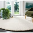 thumbnail image 1 of SAFAVIEH Reno Deacon Solid Polyester Shag Area Rug, Cream, 6'7" x 6'7" Round, 1 of 9