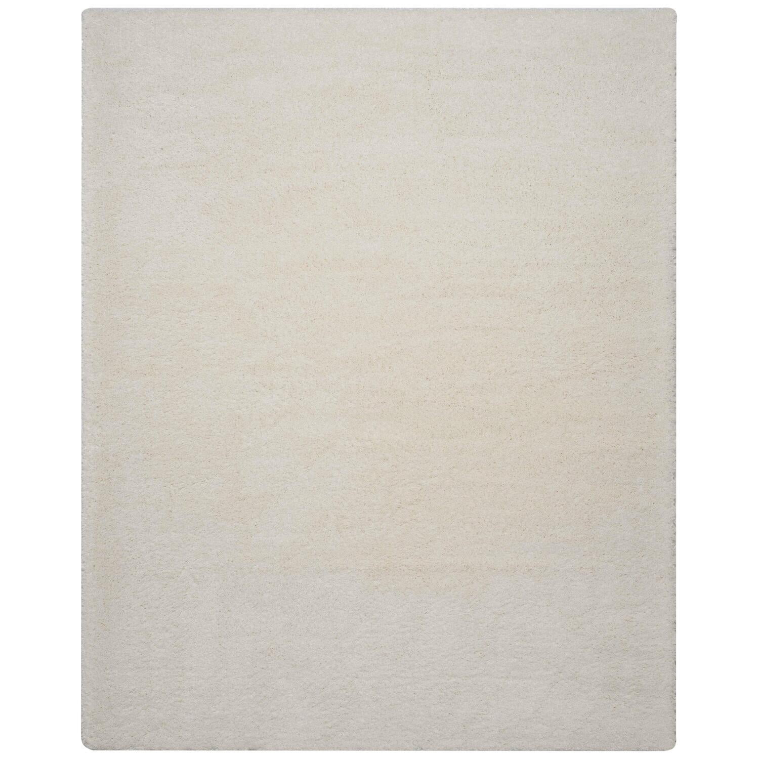 SAFAVIEH Reno Deacon Solid Polyester Shag Area Rug, Cream, 8' x 10 ...