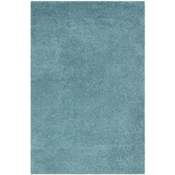 SAFAVIEH Reno Deacon Solid Polyester Shag Area Rug, Turquoise, 5'1" x 7'6"