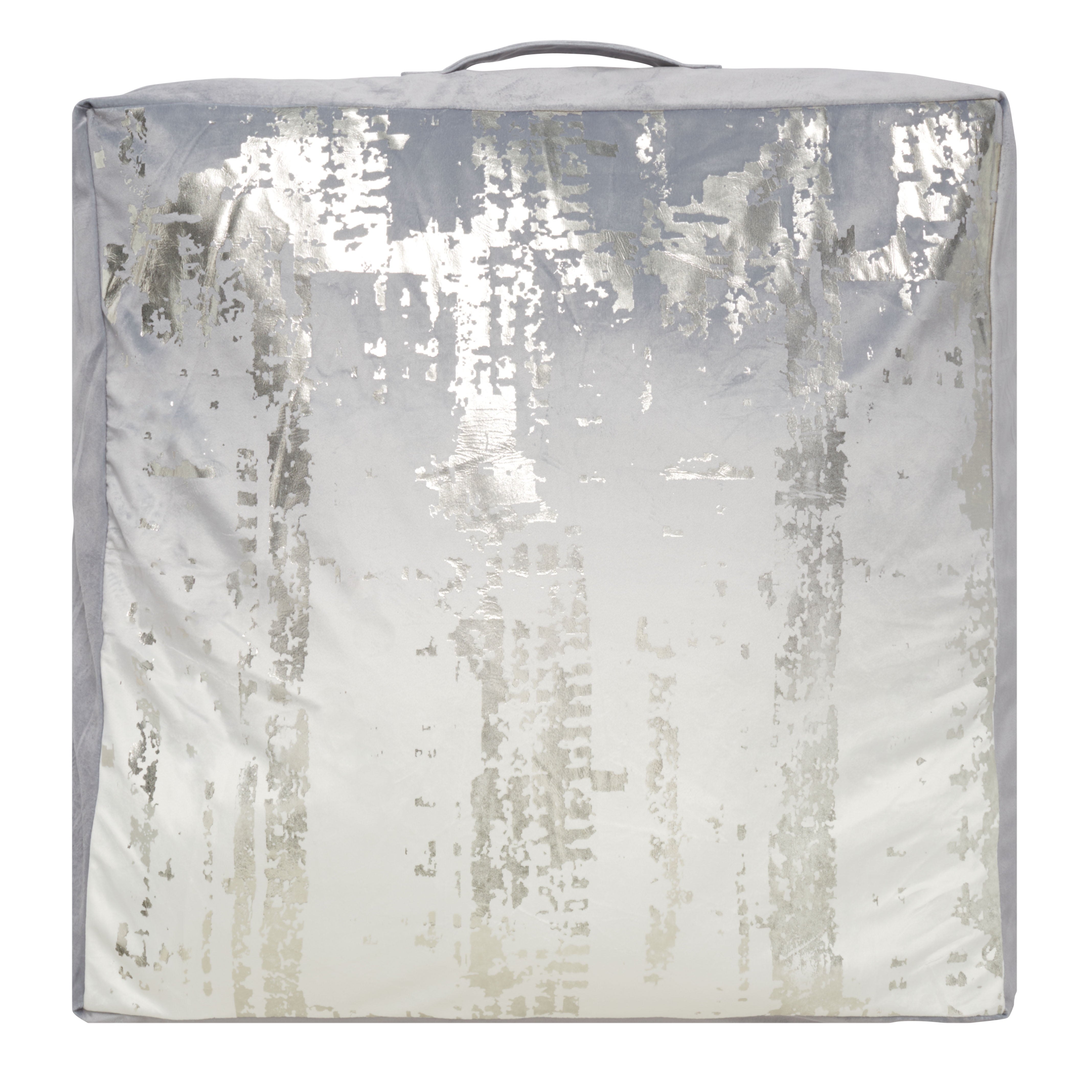 Rensia 18'' Square Grey and Silver Ombre Floor Pillow