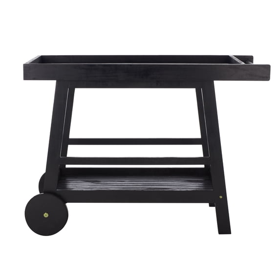 SAFAVIEH Renzo Transitional Outdoor Patio 2 Tier Bar Cart, Black
