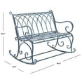 thumbnail image 1 of SAFAVIEH Ressi Rustic Outdoor Patio Rocking Bench, Antique Blue, 1 of 5