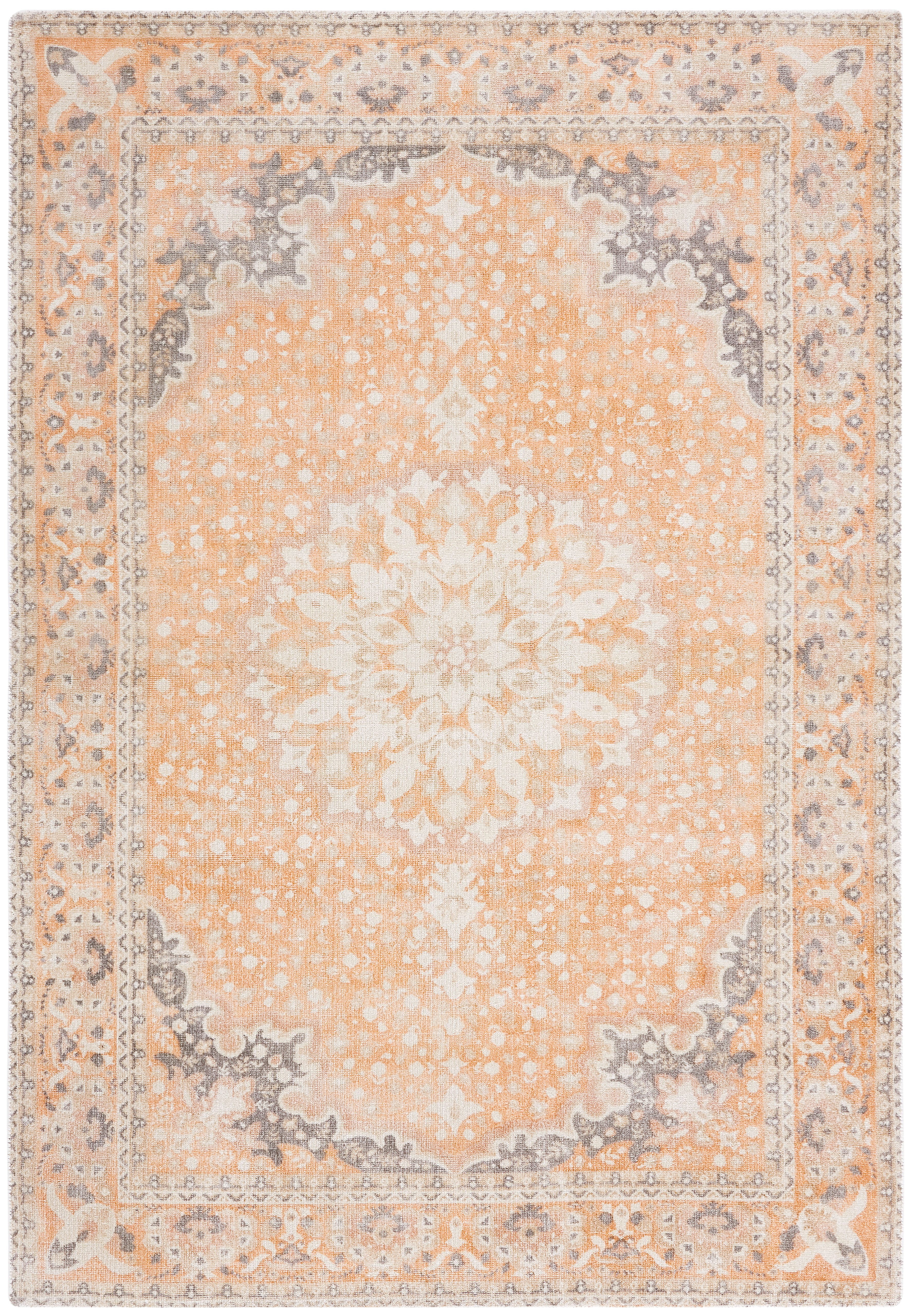 Hand-Tufted Rust and Orange Wool Rectangular Area Rug, 3'x5'
