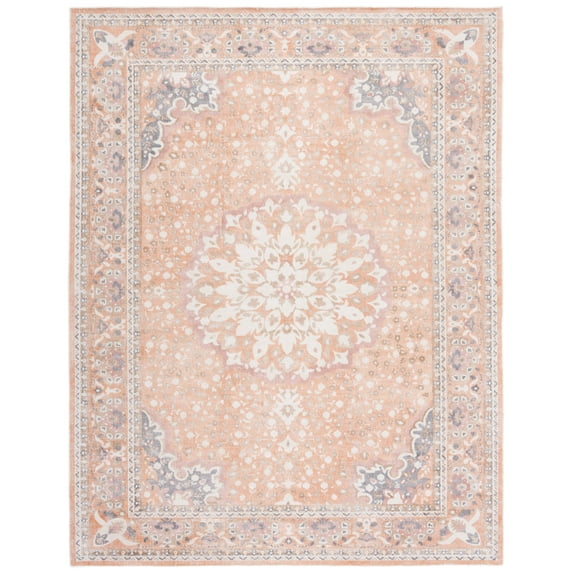 SAFAVIEH Restoration Vintage Beth Medallion Area Rug, Rust/Orange, 8' x 10'